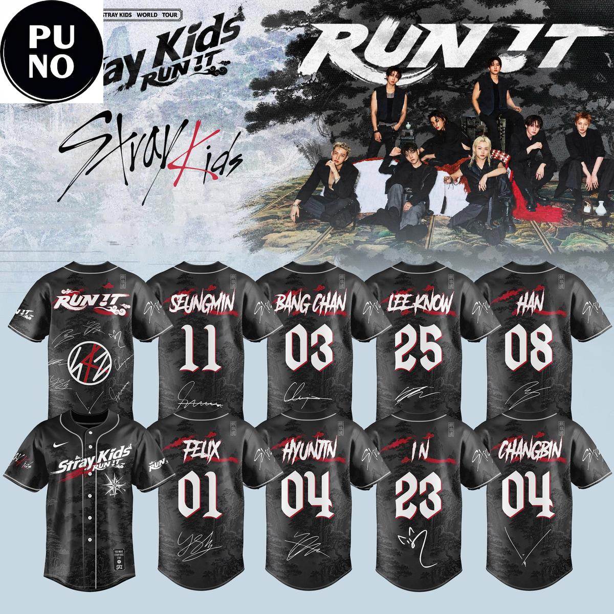 Stray Kids World Tour Run It 2026 Baseball Jersey