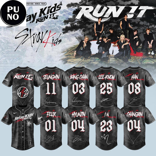 Stray Kids World Tour Run It 2026 Baseball Jersey