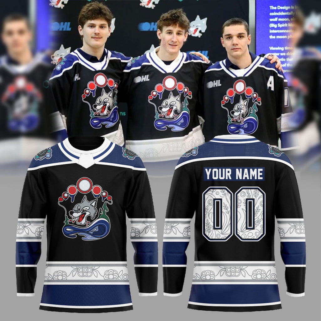 Sudbury Wolves Our 2025/26 Indigenous Hockey Jersey Custom Name, Number