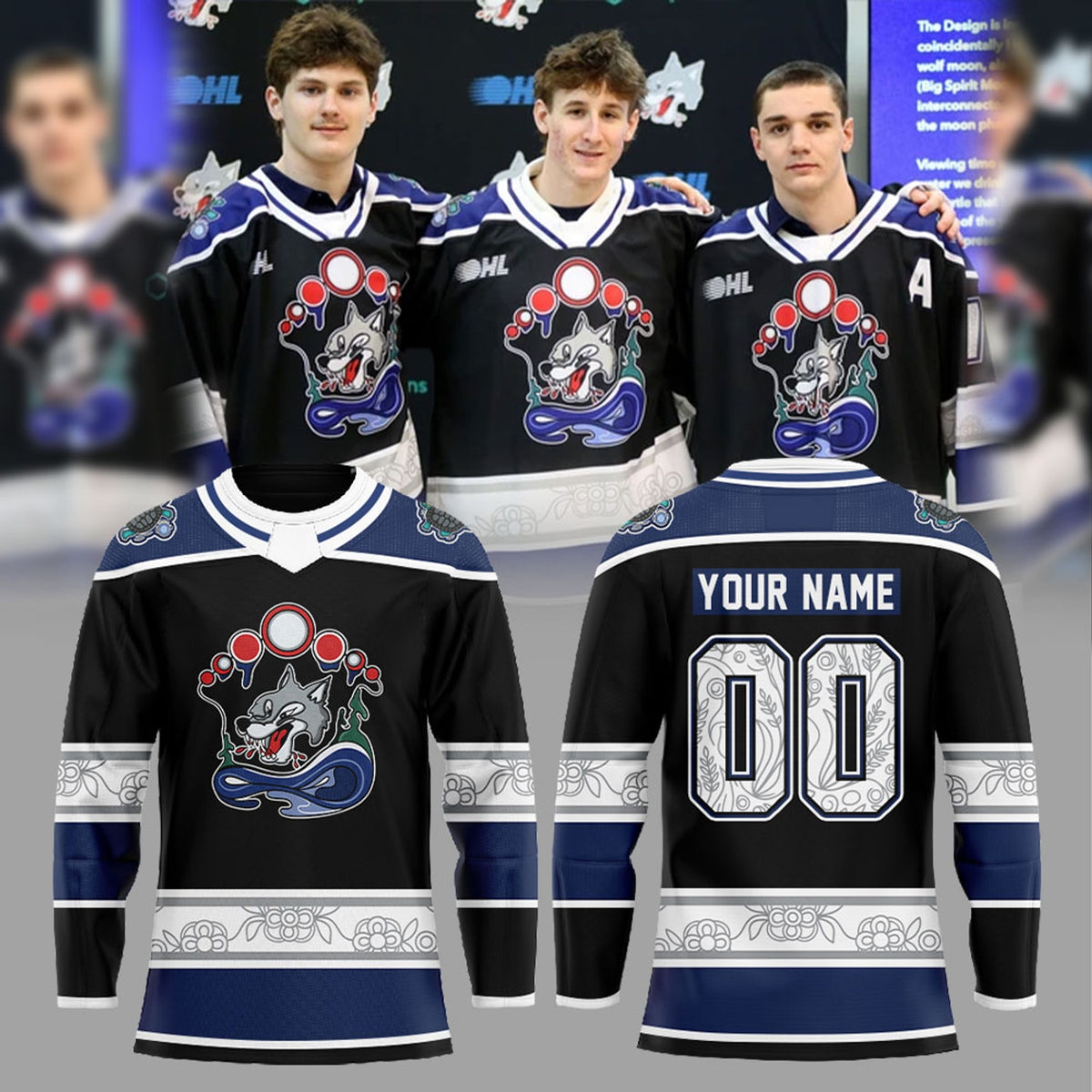 Sudbury Wolves Our 2025/26 Indigenous Hockey Jersey Custom Name, Number