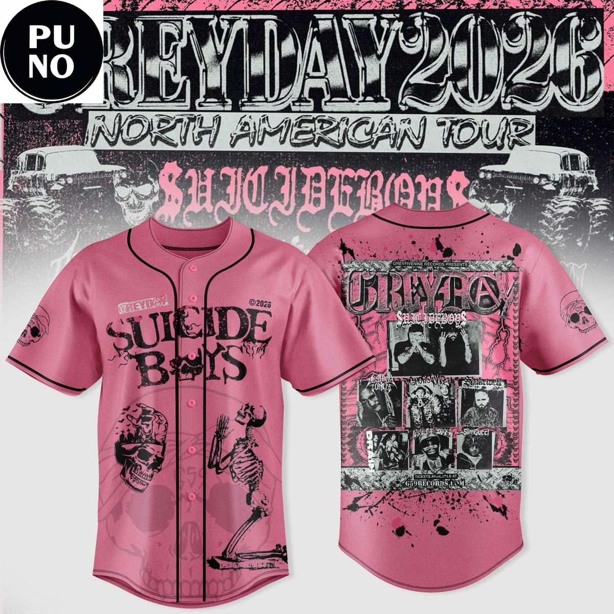 Suicideboys Greyday 2026 North American Tour Baseball Jersey