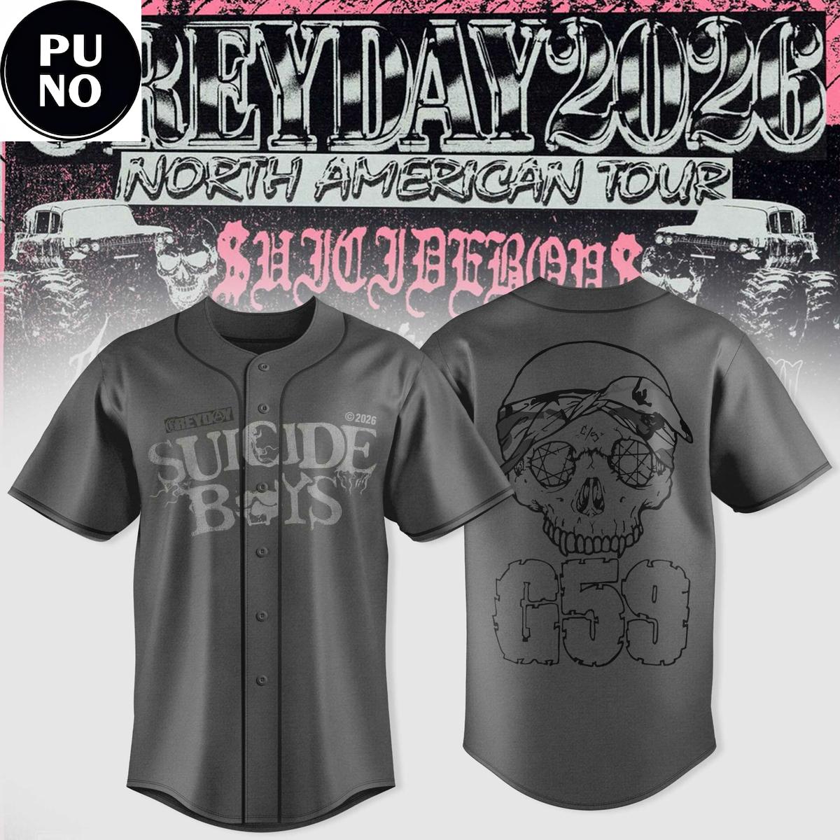 Suicideboys Greyday 2026 North American Tour Baseball Jersey