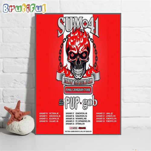 Sum 41 Tour Of The Setting Sum Final Canadian 2024 Wall Art Poster Canvas