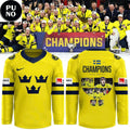 Sweden Tre Kronor 2026 IIHF World Junior Champions Hockey Jersey