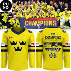 Sweden Tre Kronor 2026 IIHF World Junior Champions Hockey Jersey