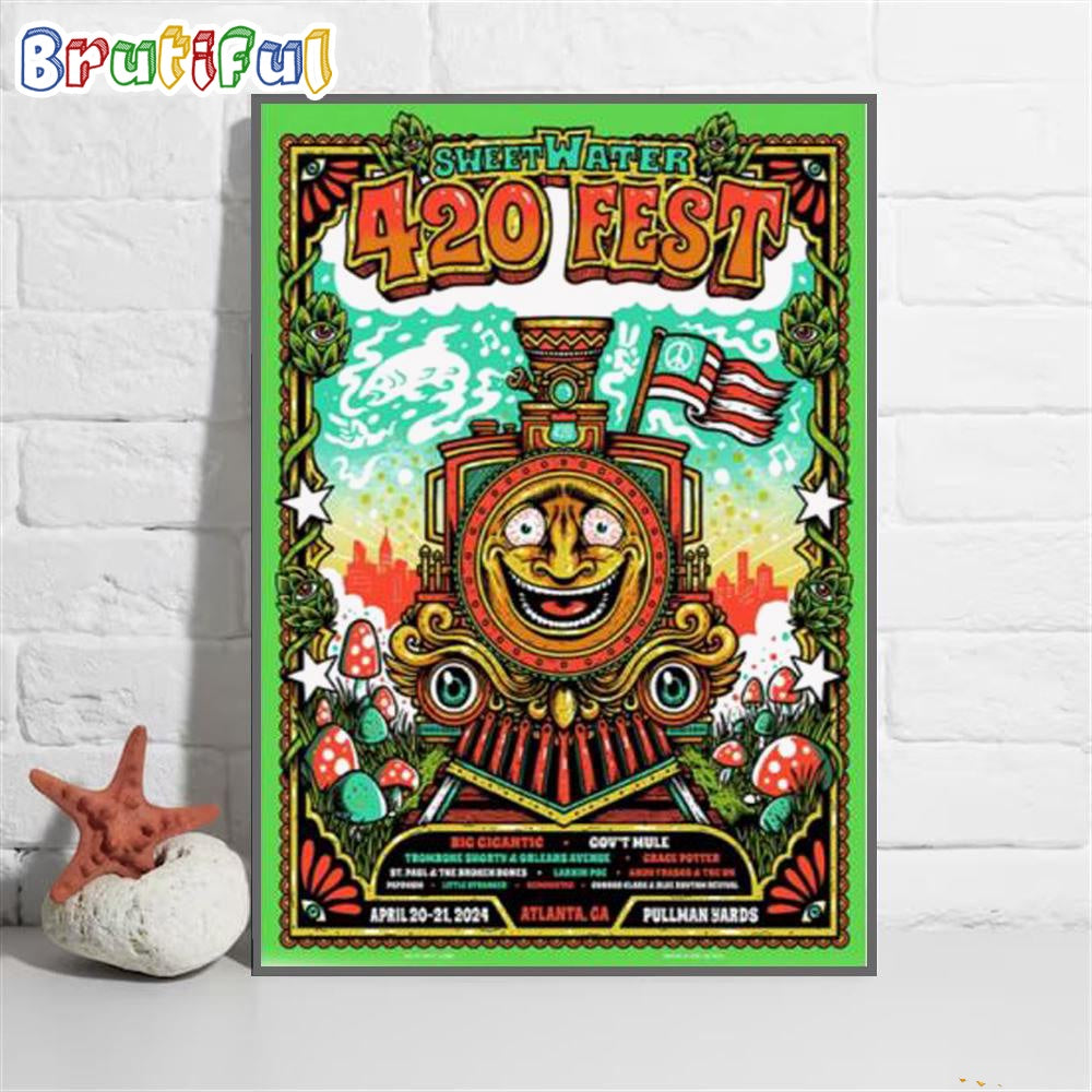Sweetwater 420 Fest April 2024 Pullman Yards Atlanta Ga Wall Art Poster Canvas