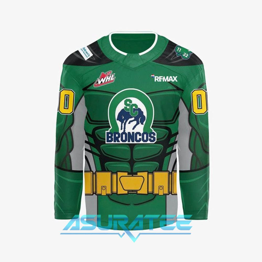 Swift Current Broncos 2026 Superhero Night Special Hockey Jersey