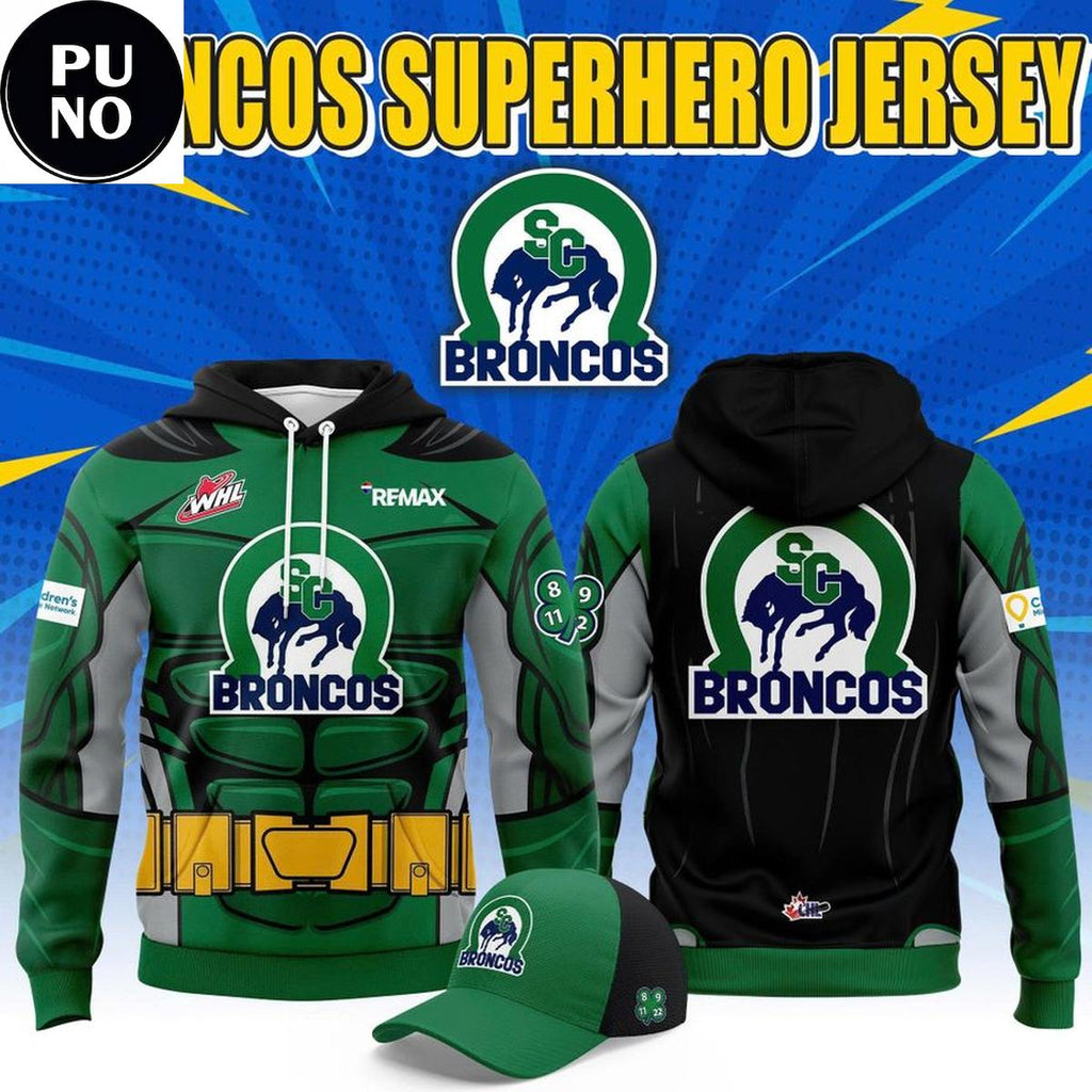 Swift Current Broncos Celebrating Superhero Night 2026 Hoodie