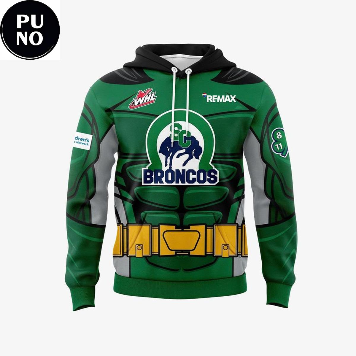 Swift Current Broncos Celebrating Superhero Night 2026 Hoodie