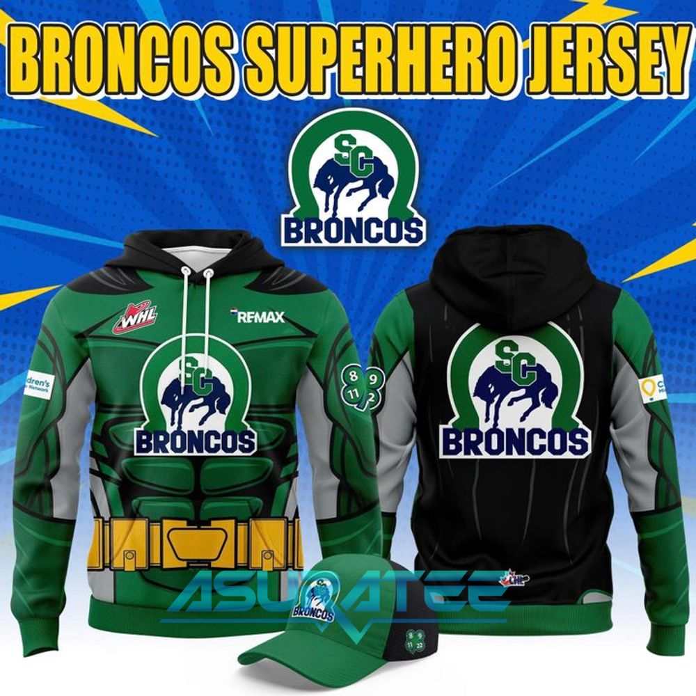 Swift Current Broncos x Superhero Night 2026 Limited Edition Hoodie