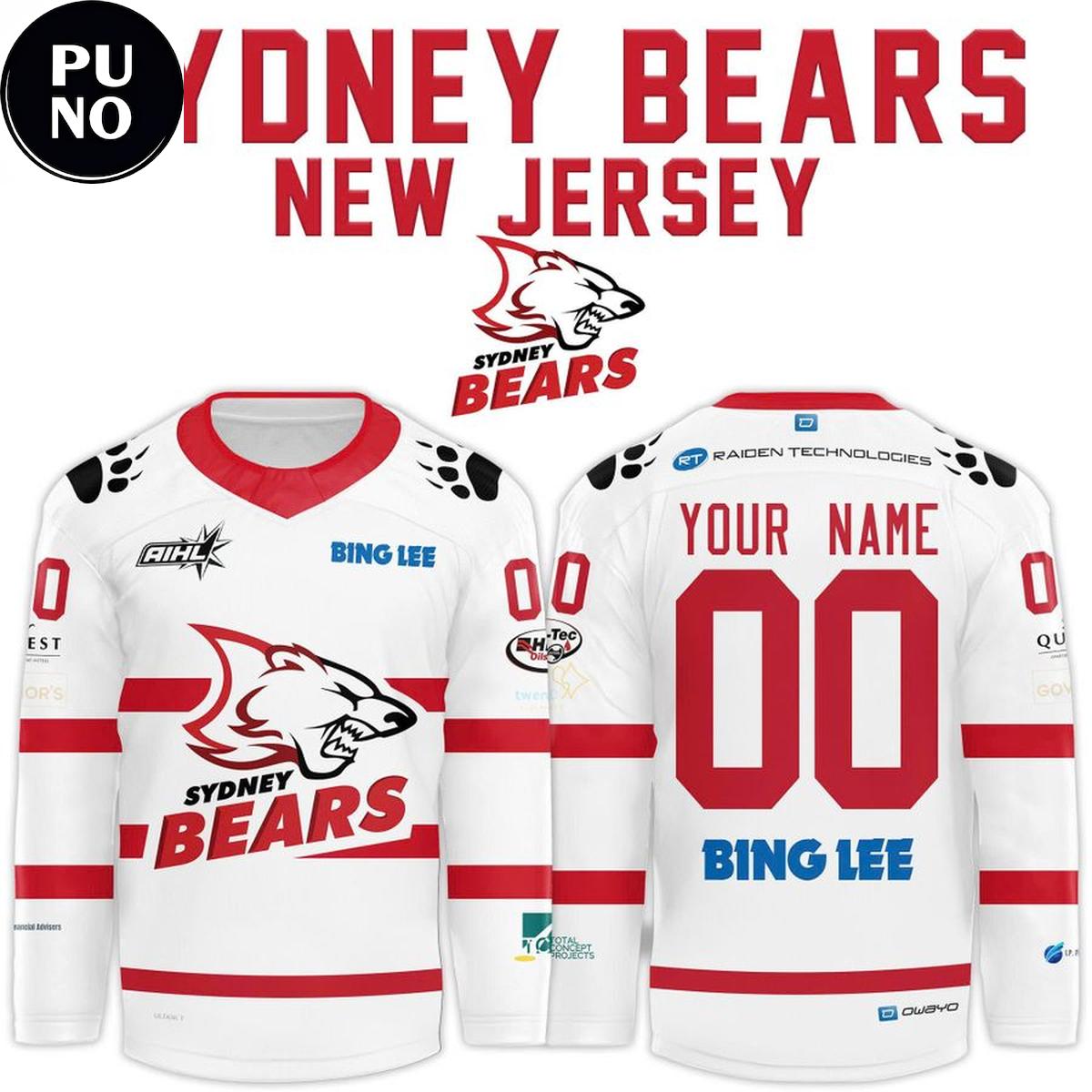 Sydney Bears 2026 New Exclusive Personalized Hockey Jersey