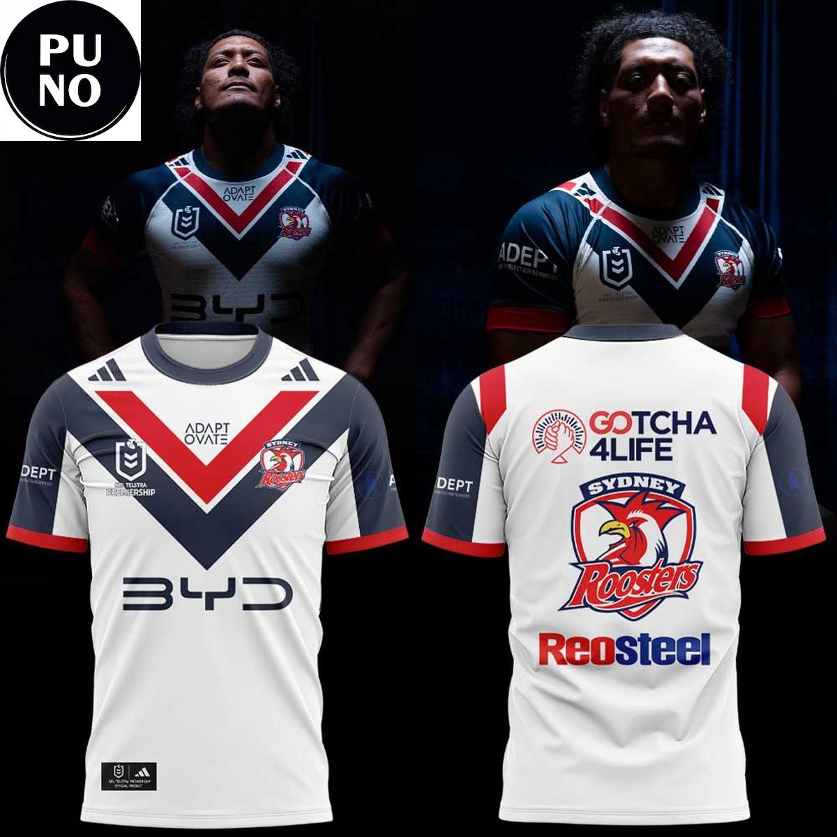 Sydney Roosters 2026 Adidas Mens Away Hoodie T-Shirt