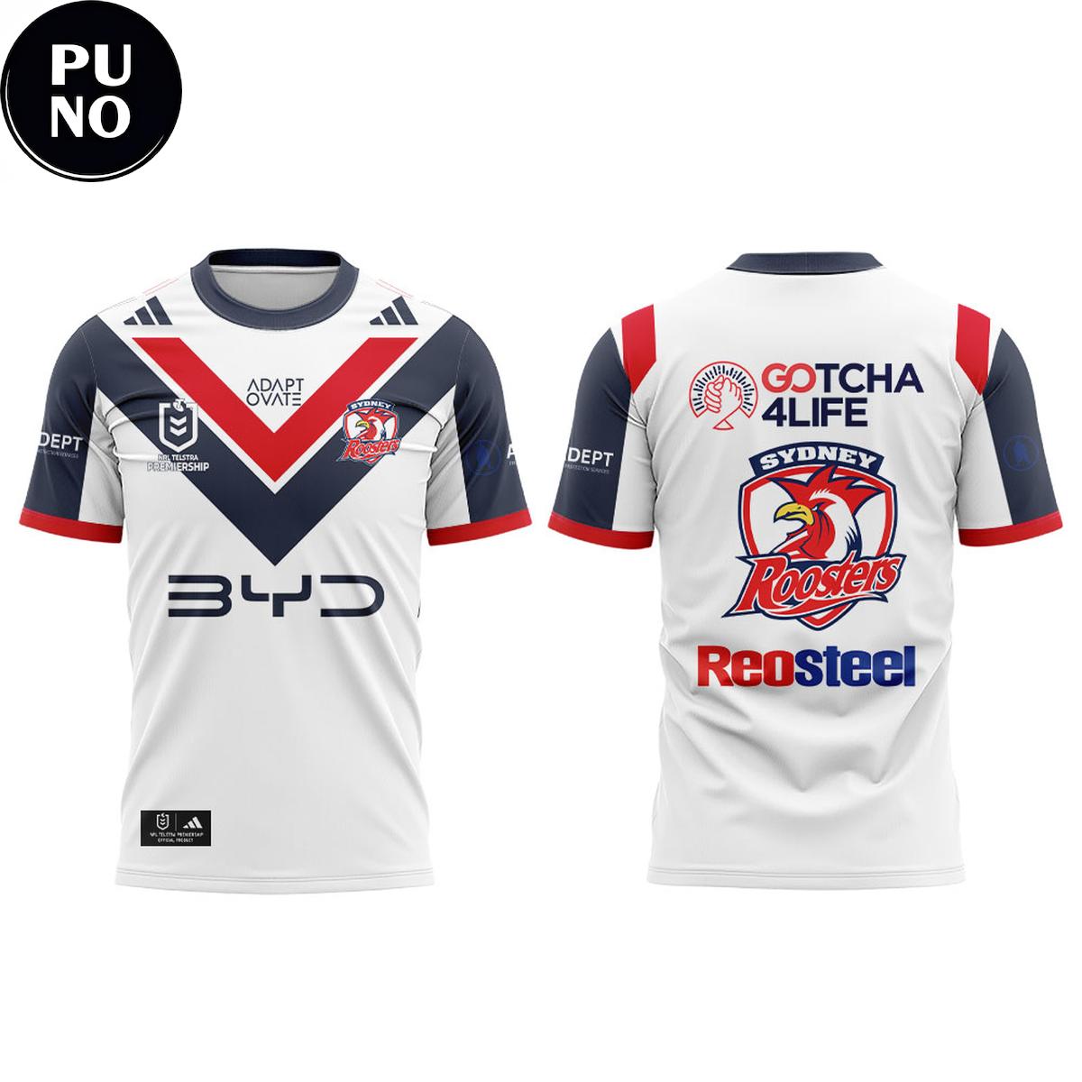 Sydney Roosters 2026 Adidas Mens Away Hoodie T-Shirt