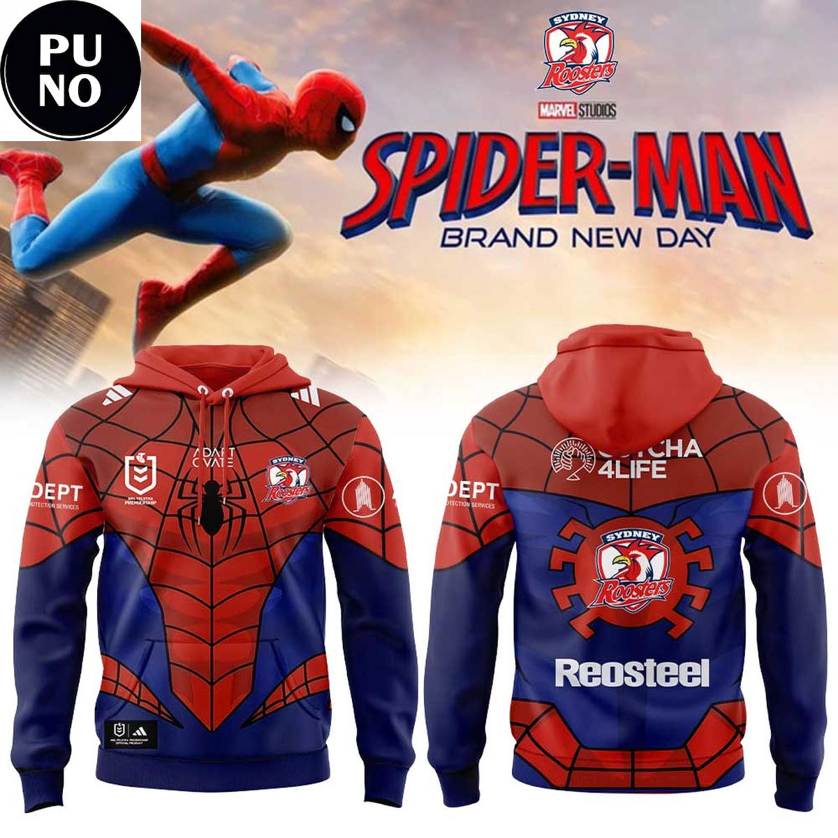 Sydney Roosters x Spider-Man 2026 Hoodie T-Shirt