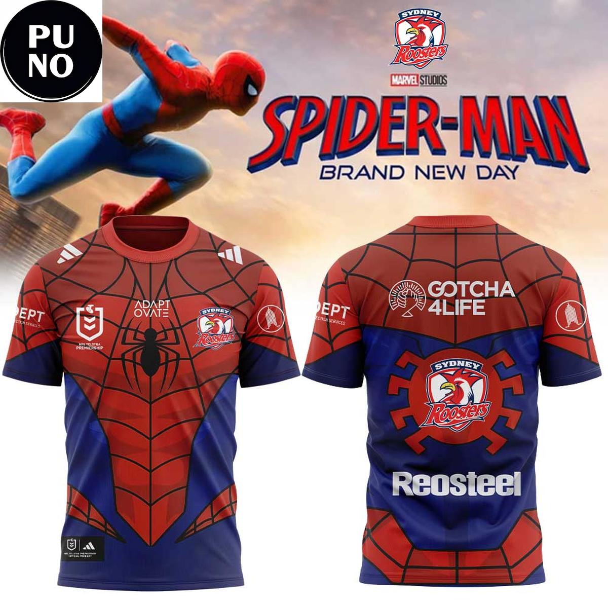 Sydney Roosters x Spider-Man 2026 Hoodie T-Shirt