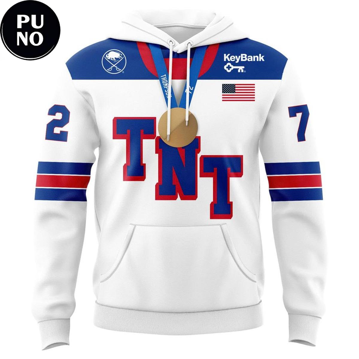 Tage Thompson #72 Buffalo Sabres x Milano Cortina 2026 Champion USA Hooodie