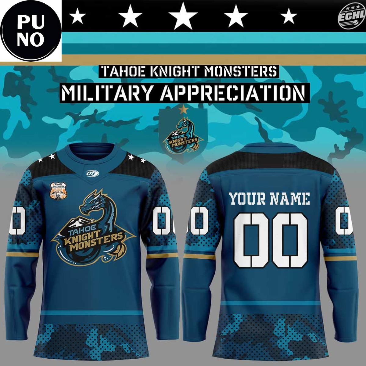 Tahoe Knight Monsters Military Appreciation 2026 Personalized Hockey Jersey