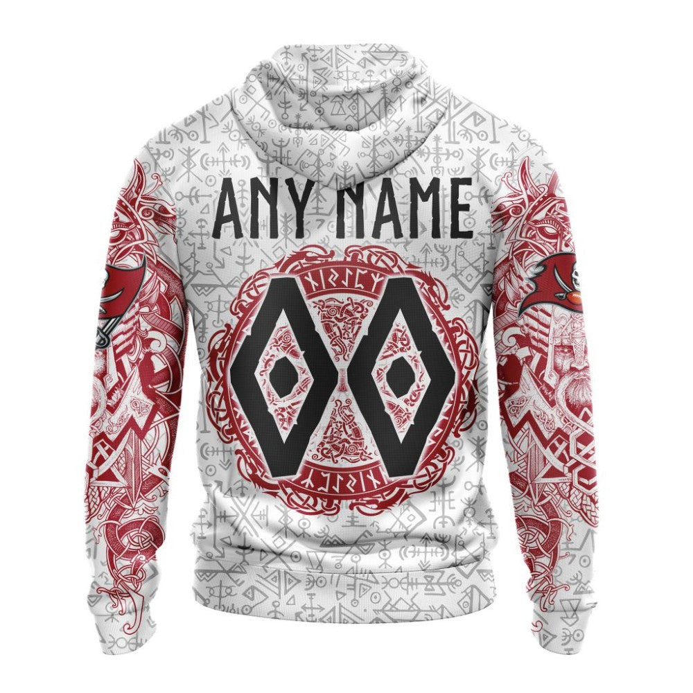 Personalized NFL Tampa Bay Buccaneers Hoodie Norse Viking Symbols All Over Print 3D Hoodie