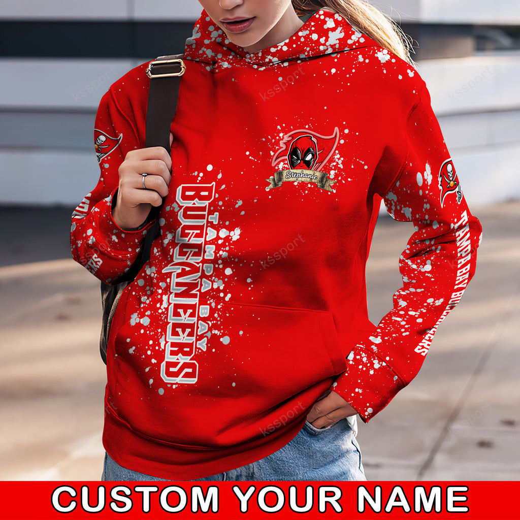 Custom NFL Tampa Bay Buccaneers Hoodie Leggings Rock Paper Scissors Throat Punch I Win Hoodie