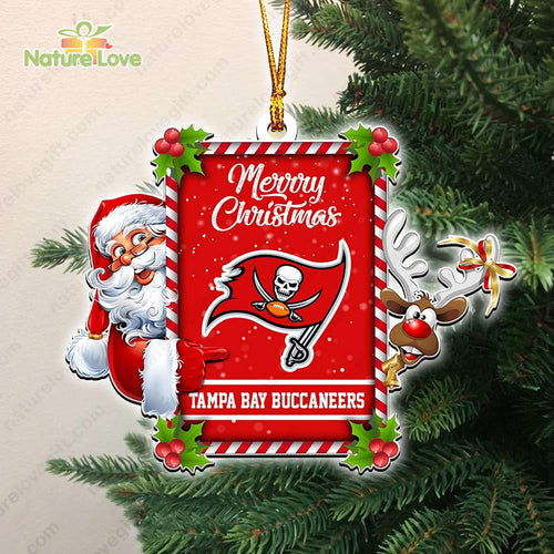 Tampa Bay Buccaneers Santa Reindeer Funny Christmas Ornament NFL Gift