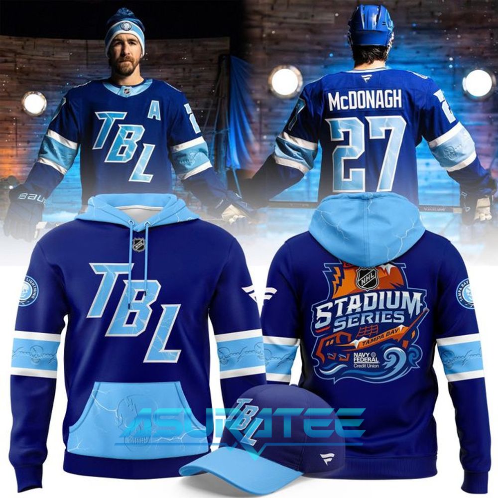 Tampa Bay Lightning 2026 NHL Stadium Series Blue Limited Hoodie, Cap