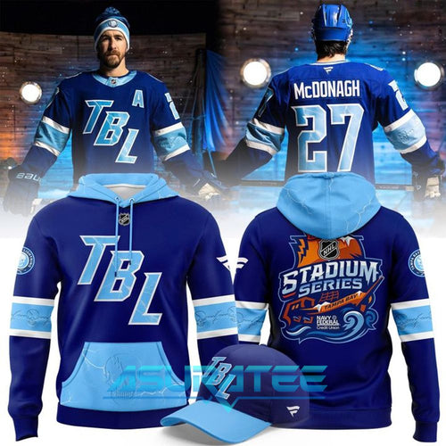 Tampa Bay Lightning 2026 NHL Stadium Series Blue Limited Hoodie, Cap