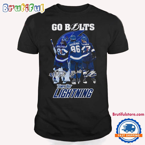 Tampa Bay Lightning Go Bolts Player Signature T Shirt