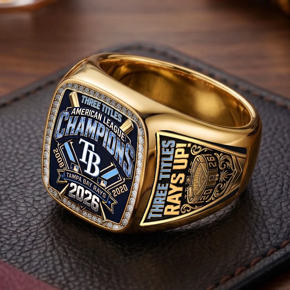 Tampa Bay Rays 2026 American League Champions 3D Engraved Ring – TMTHU10206