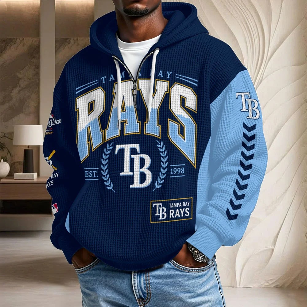 Tampa Bay Rays 2026 American League Champions 3D Unisex Waffle Hoodie – TMTHU10202