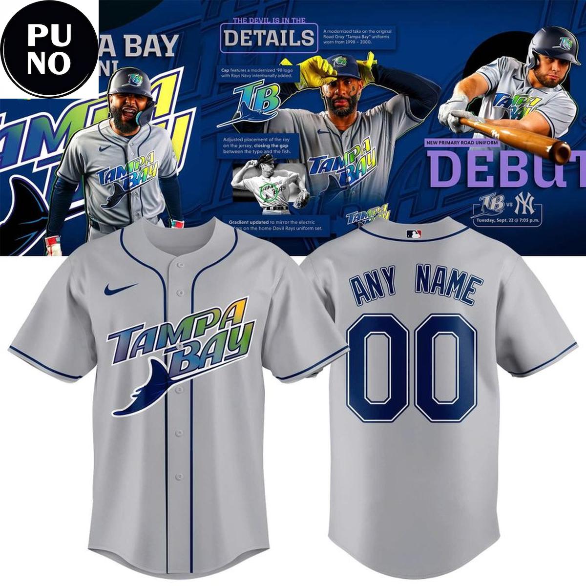 Tampa Bay Rays MLB Road 2026 Personalized Baseball Jersey