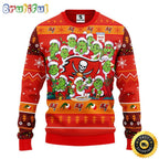 Tampa Bay Buccaneers Christmas Ugly Sweater Print 12 Grinch Xmas Day Show Your Team Spirit