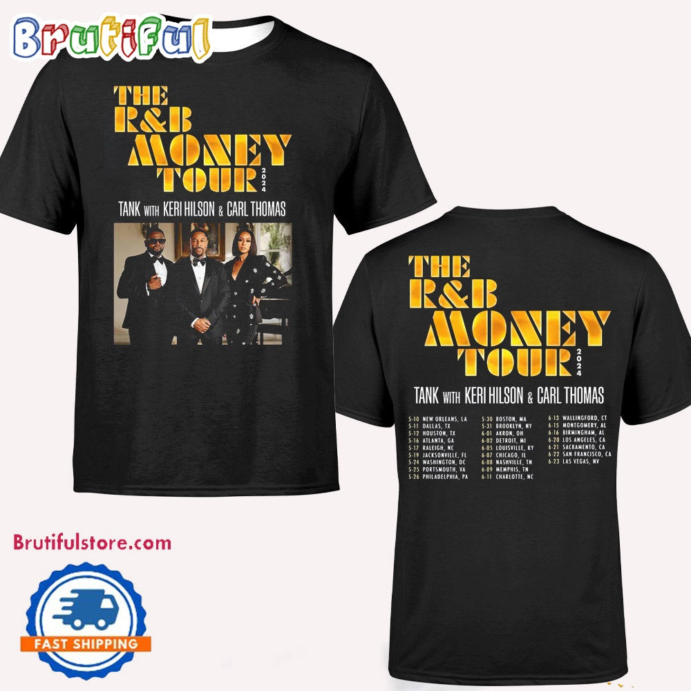 Tank with Keri Hilson and Carl Thomas The R&B Money Tour 2024 T Shirt