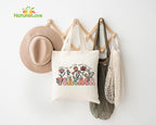 Teacher Floral Tote Bag Teach Them Love Them Watch Them Grow Back to School Gift