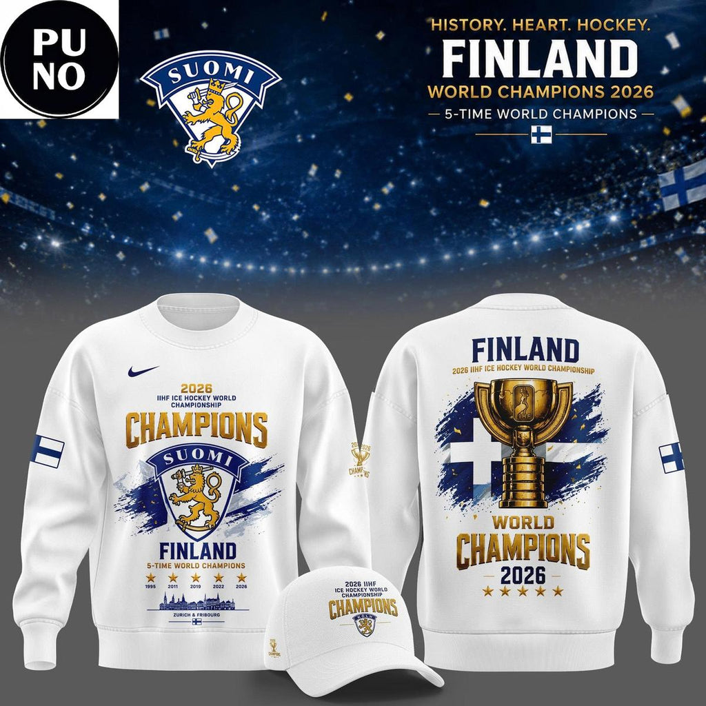 Team Finland 2026 IIHF Ice Hockey World Champions Hoodie T-Shirt