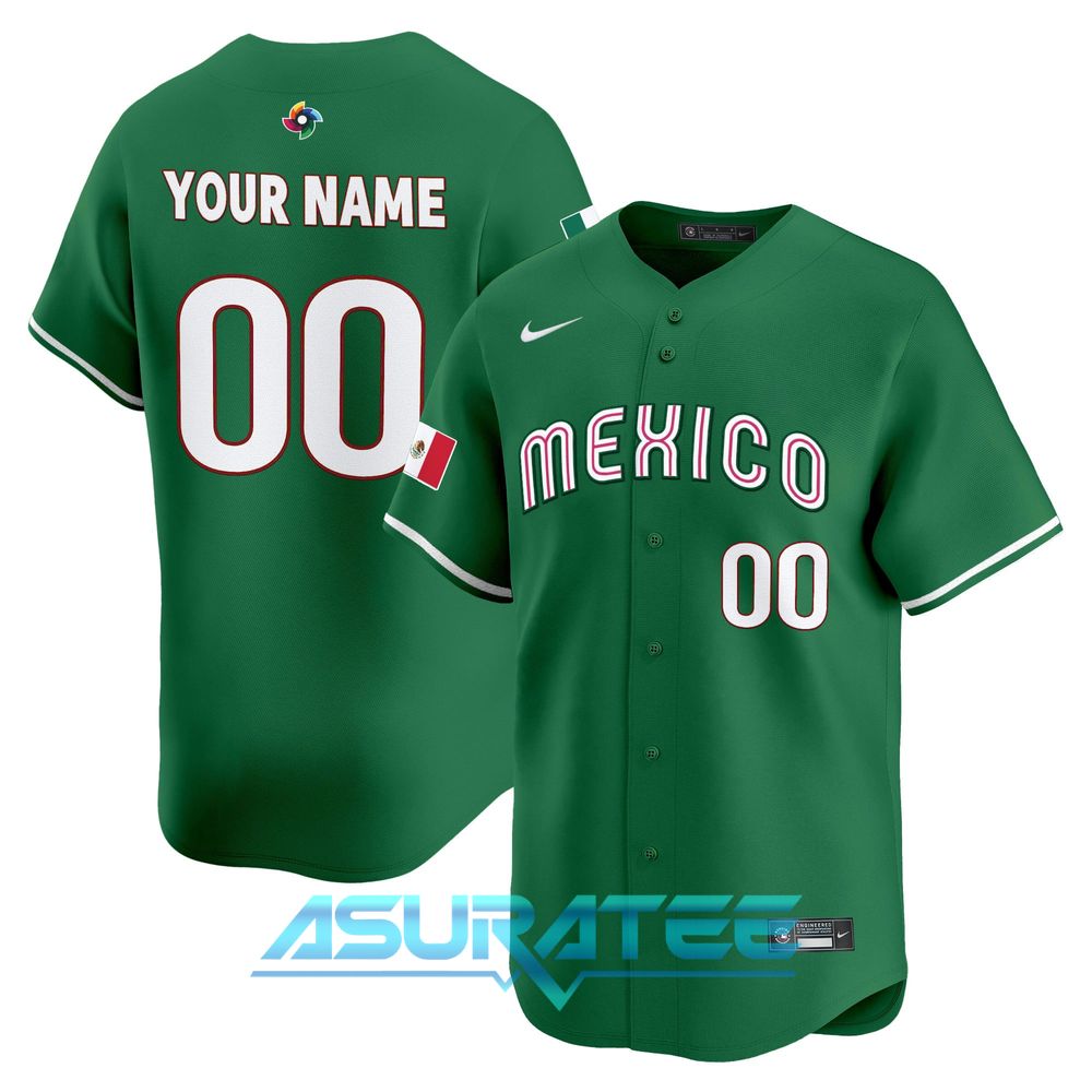 Team Mexico World Baseball Classic 2026 Custom Name Baseball Jersey