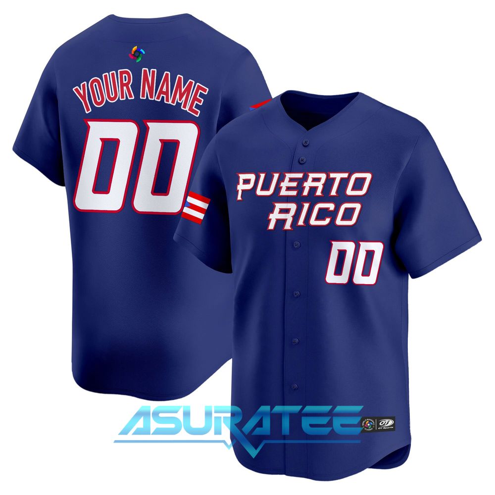 Team Puerto Rico World Baseball Classic 2026 Custom Name Baseball Jersey