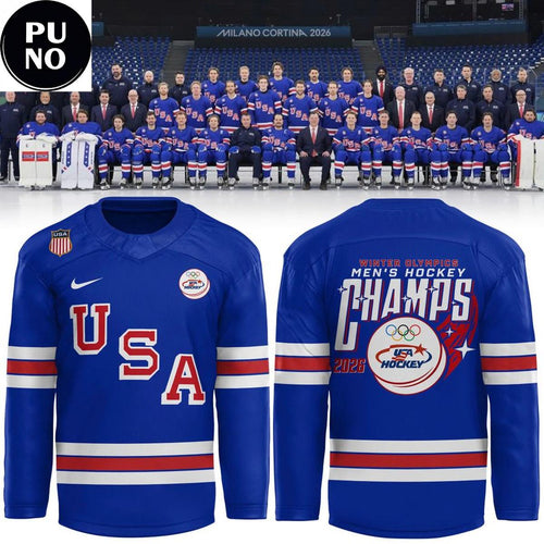Team USA 2026 Olympic Milano Cortina Golden Men Champs Hockey Jersey