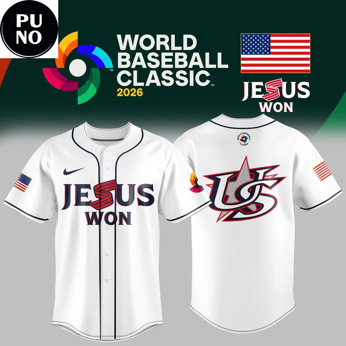 Team USA x Jesus won 2026 World Baseball Classic Baseball Jersey