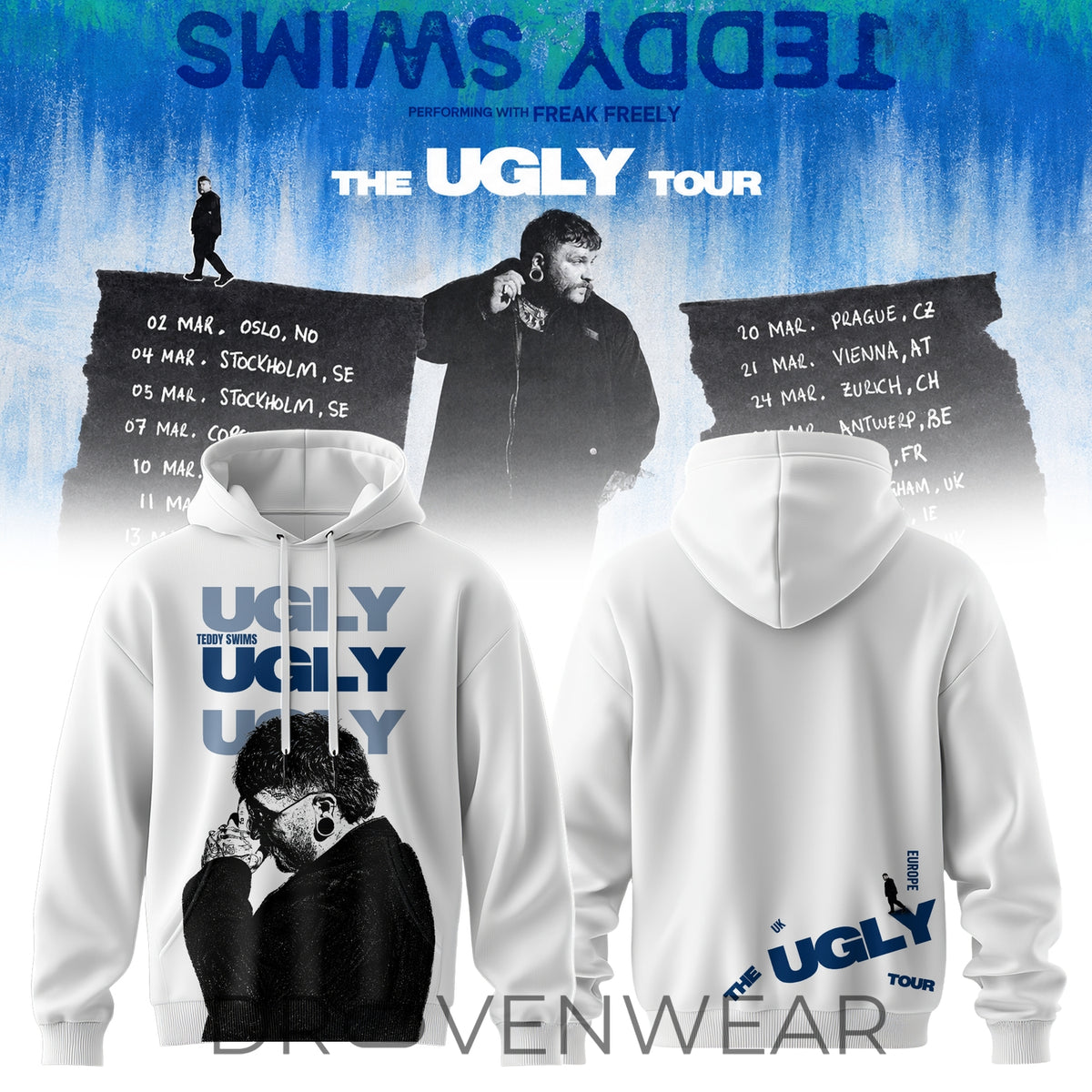 Teddy Swims - The Ugly Europe & UK Tour 2027 Hoodie