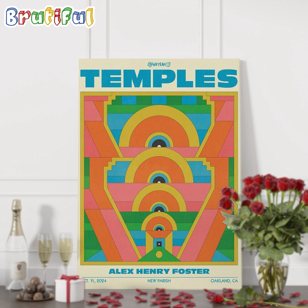 Temples Oct 11 2024 New Parish Oakland CA Wall Art Poster Canvas