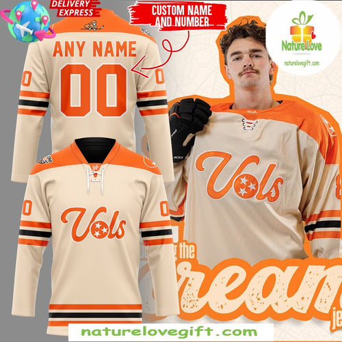 Tennessee Ice Hockey Jersey 2026 Cream Team Apparel