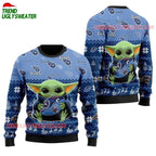 Tennessee Titans Baby Yoda Hug The Ball Christmas Ugly Sweater