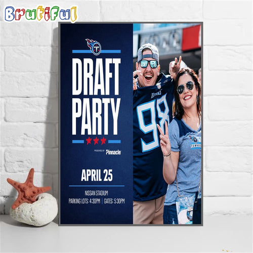 Tennessee Titans Draft Party April 25 2024 Wall Art Poster Canvas