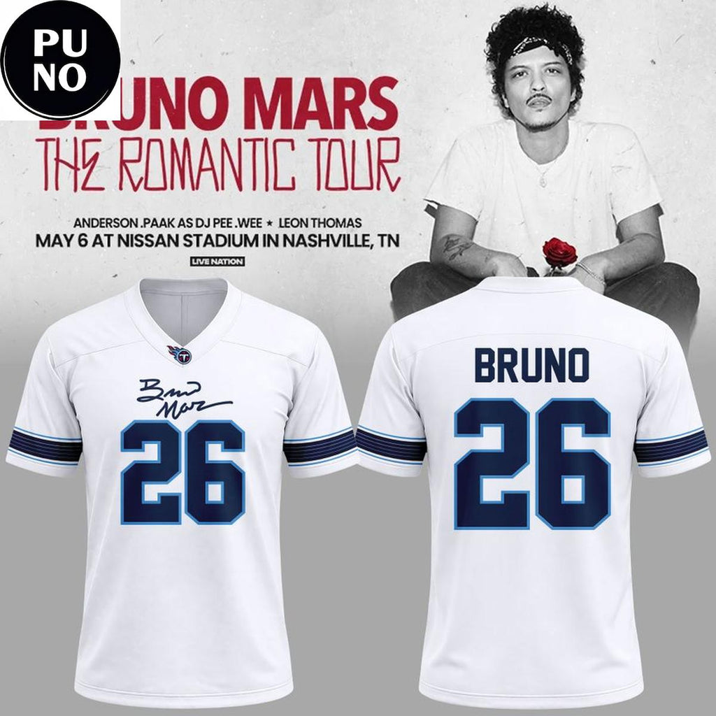 Tennessee Titans x Bruno Mars The Romantic Tour 2026 Football Jersey