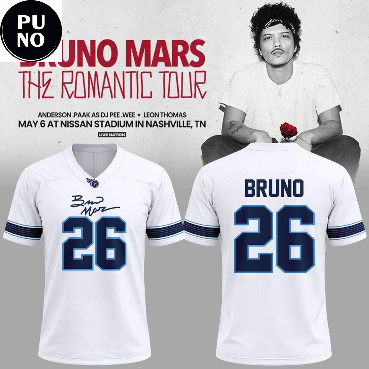 Tennessee Titans x Bruno Mars The Romantic Tour 2026 Football Jersey