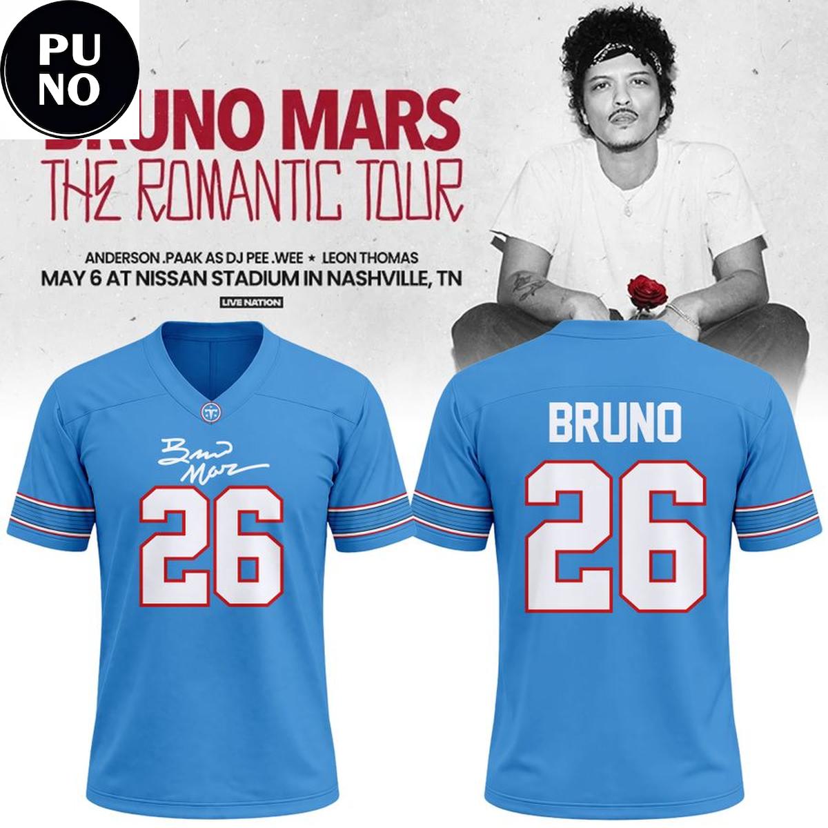 Tennessee Titans x Bruno Mars The Romantic Tour 2026 Football Jersey
