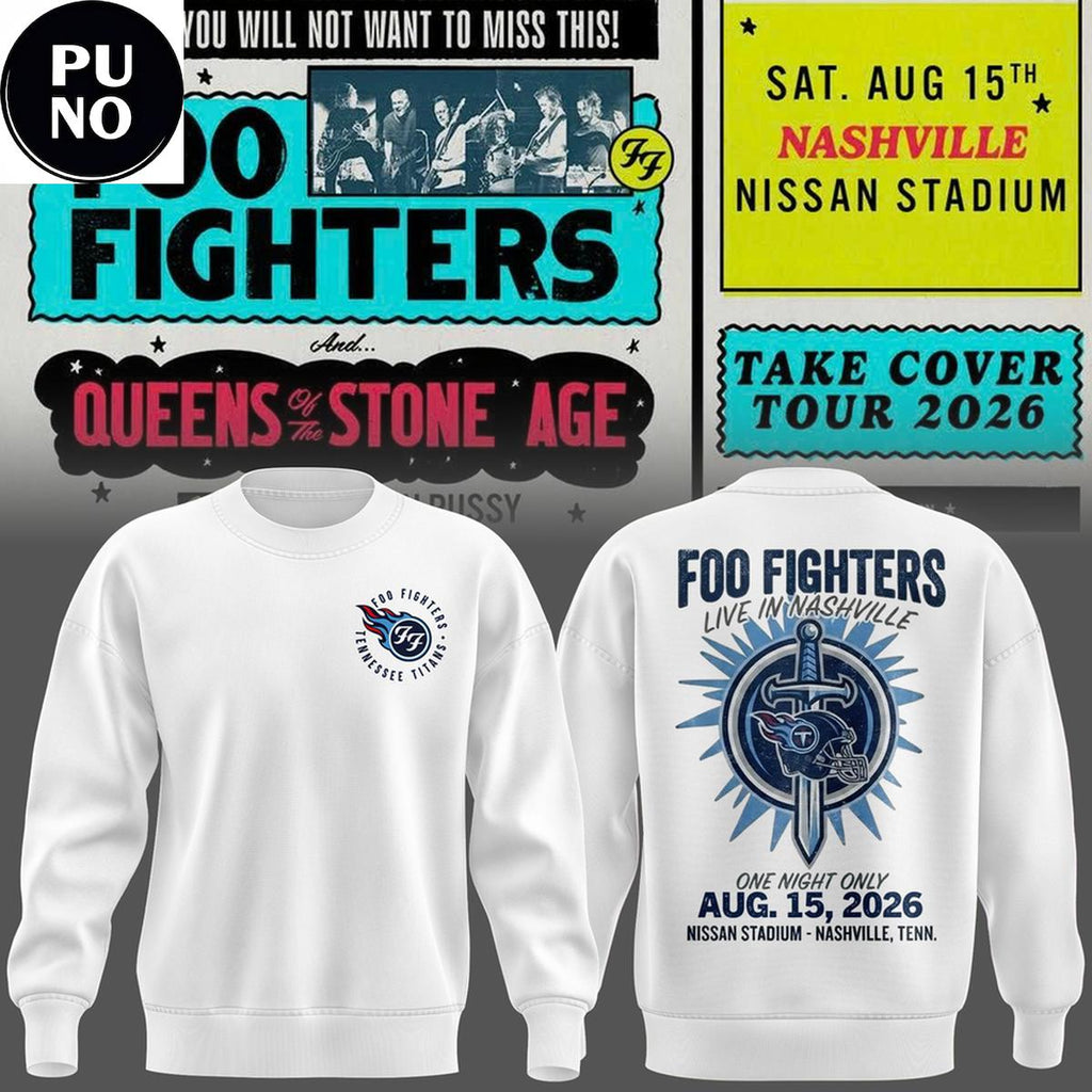 Tennessee Titans x Foo Fighters Take Cover Tour 2026 Hoodie T-Shirt