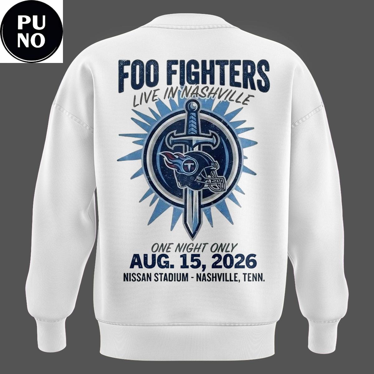 Tennessee Titans x Foo Fighters Take Cover Tour 2026 Hoodie T-Shirt