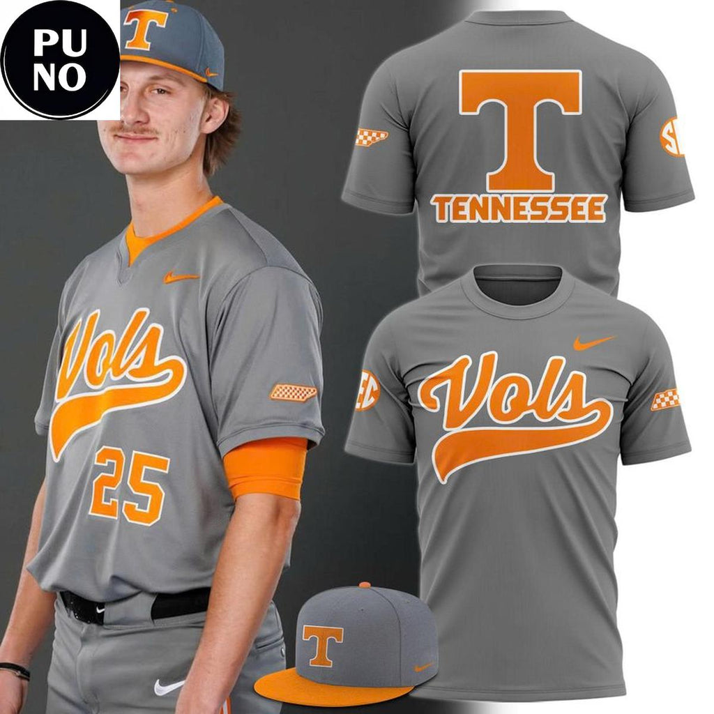 Tennessee Volunteers Baseball 2026 Smokey Grey Hoodie T-Shirt