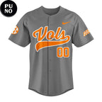 Tennessee Volunteers Baseball 2026 Smokey Grey Personalized Baseball Jersey